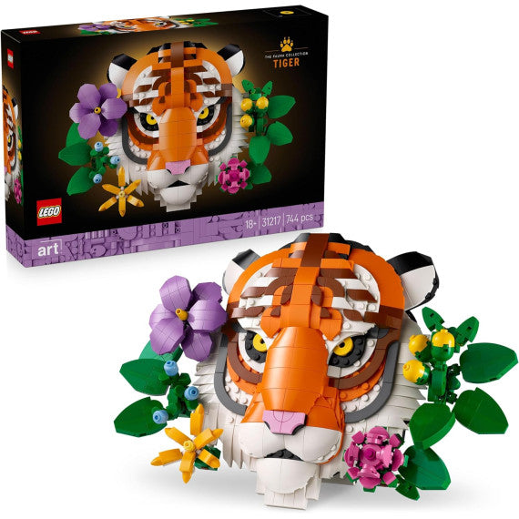 Lego Art - Collezione animali – Tigre - Lego 31217 con Fiori e Piante Botaniche Decorative Anni 18+ 744pz