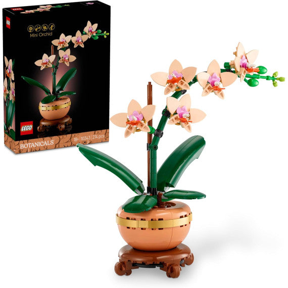 Lego Botanicals - Mini-orchidea - Lego 10343 The Botanical Collection con Vaso, Bocciolo e Foglie Artificiali 274pz Anni 18+