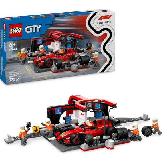 Lego City - Go-kart e piloti - Lego 60400 Pitstop e meccanici con monoposto Ferrari F1 Anni 6+ 322pz