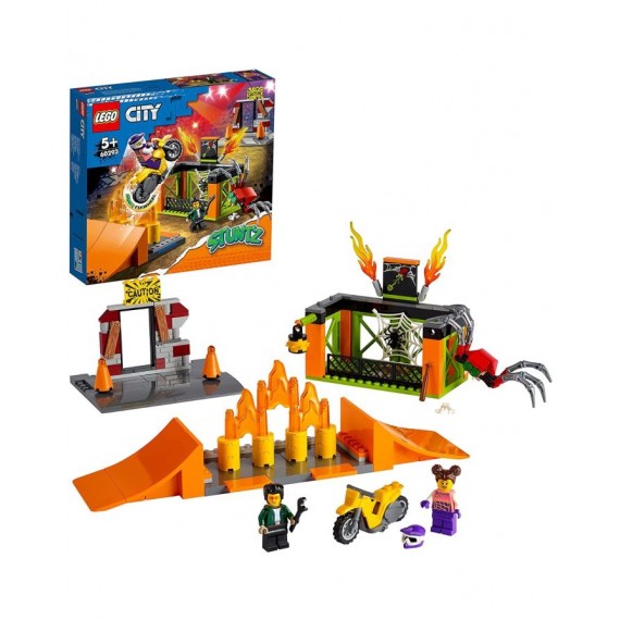 Lego City - Stunt Park - LEGO 60293 moto acrobatica giocattolo con funzione carica e vai ANNI 5+