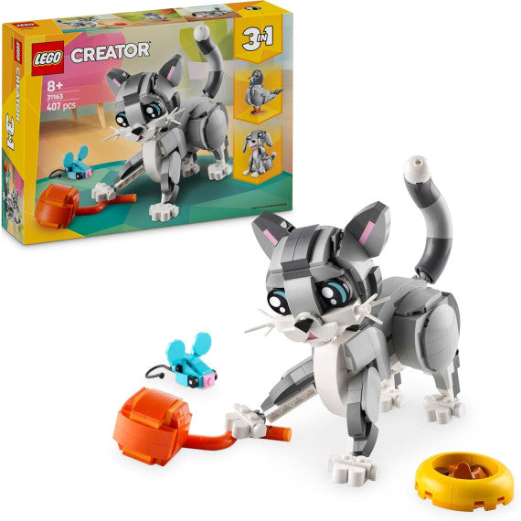 Lego Creator 3in1 - Gatto giocoso - Lego 31163 si Trasforma in Piccione o in Cane Domestico Anni 8+ 407pz