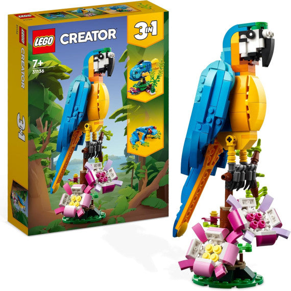 Lego Creator 3in1 - Pappagallo esotico - Lego 31136 si trasforma in una rana o in un pesce Anni 9+ 253pz
