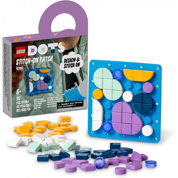 Lego Dots - Patch cucibile - LEGO 41955 Una base flessibile 6x6 e più di 90 tessere colorate ANNI 8+