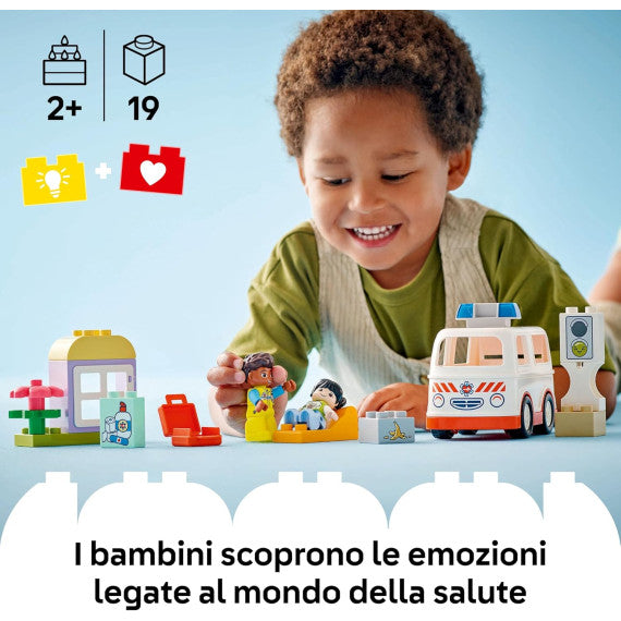 Lego Duplo - Ambulanza e autista - Lego 10447 con Ambulanza, una Piccola Casa, 2 Figure 19pz Anni 2+