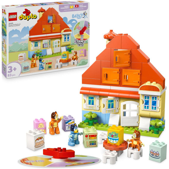 Lego Duplo Bluey - Casa della Famiglia di Bluey con gioco di memoria - Lego 10459 Con 3 Personaggi, Casetta 83pz Anni 3+