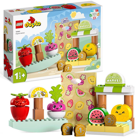 Lego Duplo - Mercato biologico - Lego 10983 Set Creativo con Cibo per Imparare i Numeri Anni 1.5+ 40pz
