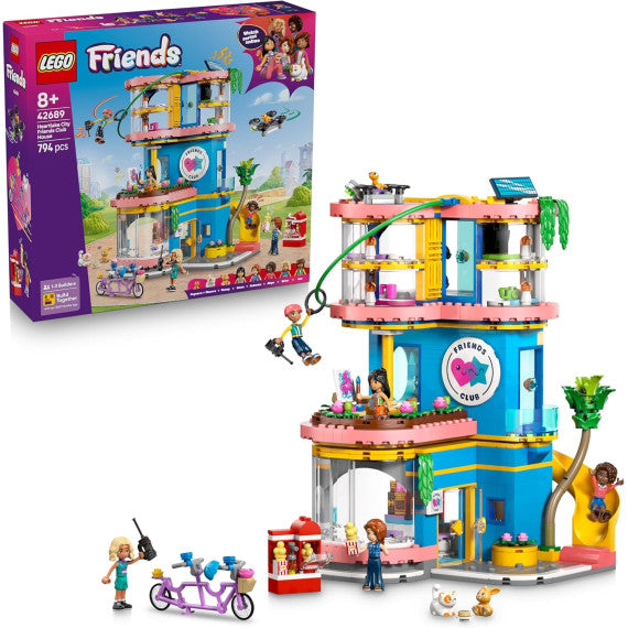 Lego Friends - Casa dell'amicizia di Heartlake City - Lego 42689 5 Mini Bamboline, 3 Animali Domestici 794pz Anni 8+