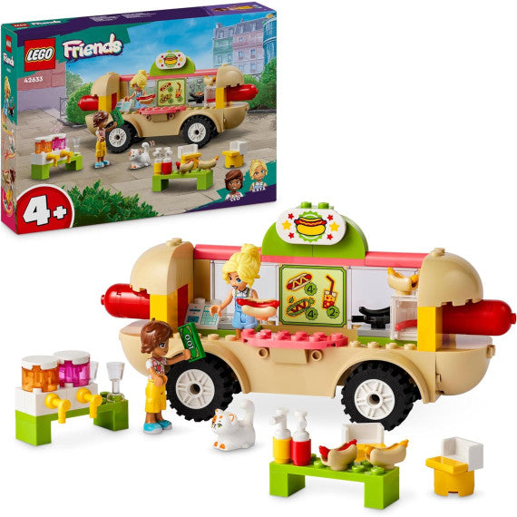 Lego Friends - Food Truck hot-dog - Lego 42633 Piccolo Camion con Cucina, 2 Mini Bamboline, il Gatto 100pz Anni 4+