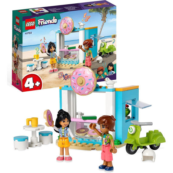 Lego Friends - Negozio di ciambelle - Lego 41723 -RARO- Mini Bamboline Liann e Leo e Scooter 63pz Anni 4+