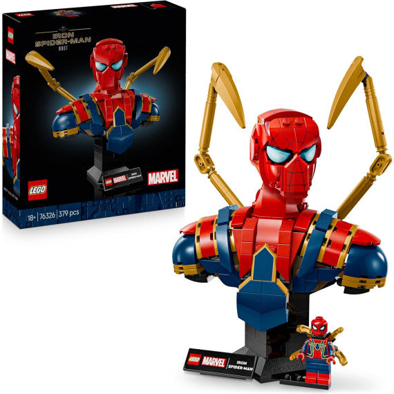 Lego Marvel - Busto di Iron Spider-Man - Lego 76326 con 2 Braccia Mobili, Testa Girevole e Minifigure Anni 18+ 379pz