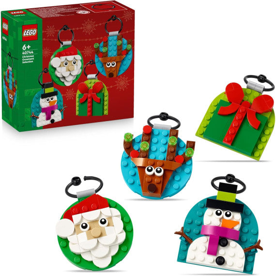 Lego Natale - Selezione di decorazioni natalizie - Lego 40744 Babbo Natale, Pupazzo di Neve,Renna,Pacco 153pz Anni 6+