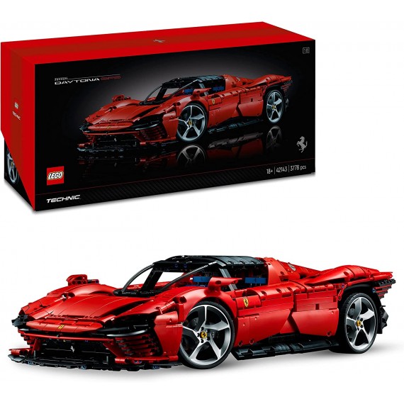 Lego Technic - Ferrari Daytona SP3 - Lego 42143 Supercar Rossa Scala 1:8 Serie Ultimate Cars Concept ANNI 18+