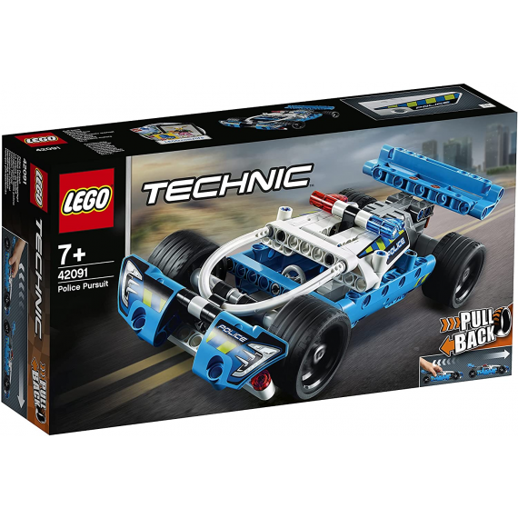 Lego Technic - Inseguimento della Polizia - Macchina Dotata di Motore Pull-Back - 42091