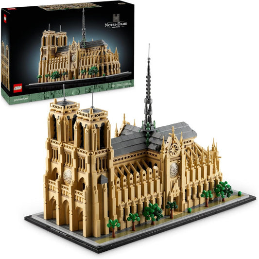 Lego Architecture - Notre-Dame de Paris - Lego 21061 Modello della cattedrale di Notre-Dame ricco di dettagli Anni 18+ 4383pz