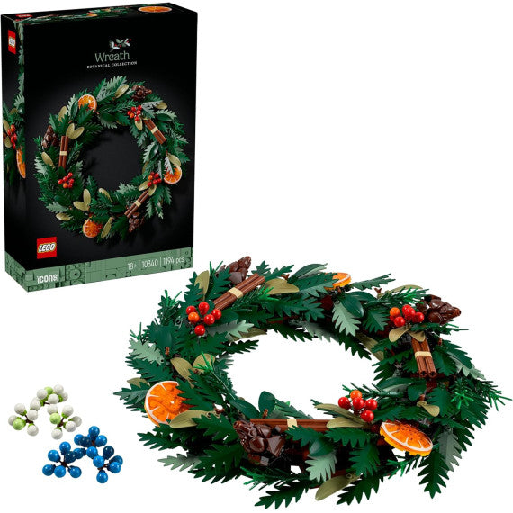Lego Botanicals - Ghirlanda - Lego 10340 The Botanical Collection Corona per la decorazione della casa 1194pz Anni 18+