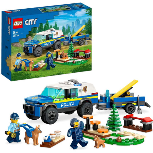 Lego City - Addestramento cinofilo mobile - Lego 60369 con Percorso a Ostacoli, SUV Polizia,Rimorchio, 2 Animali Anni 5+ 197pz