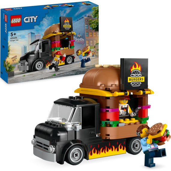 Lego City - Furgone degli hamburger - Lego 60404 Camion Food Truck con Accessori per Cucinare e 2 Minifigure Anni 5+ 194pz