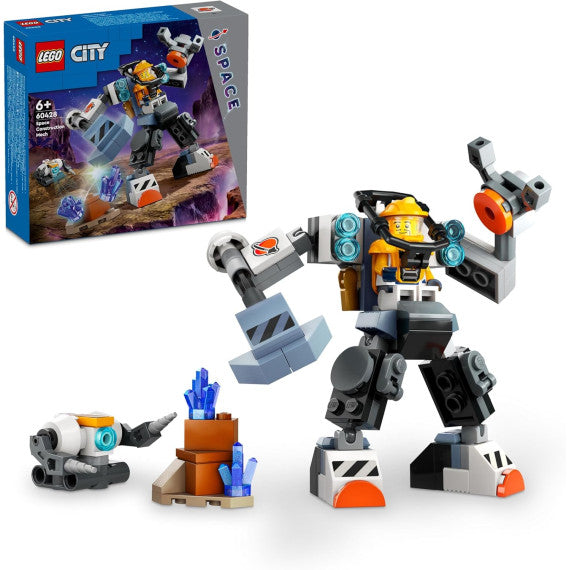 Lego City - Mech di costruzione spaziale - Lego 60428 Tuta Snodabile e Meccanizzata Anni 6+ 140pz