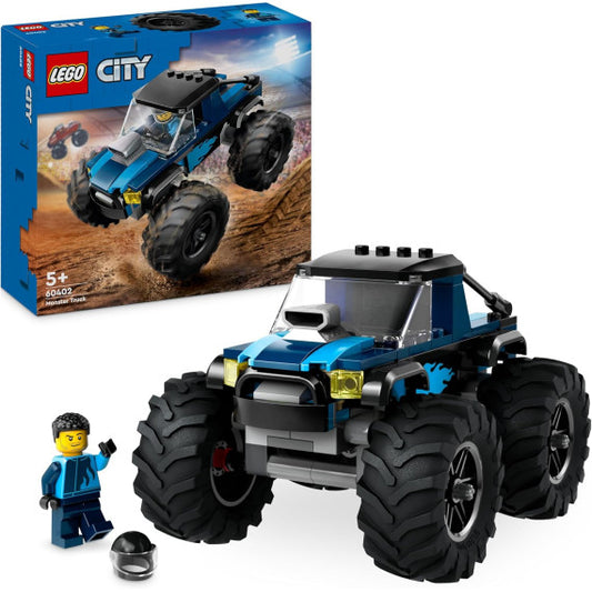 Lego City - Monster Truck blu - Lego 60402 Fuoristrada Off-Road con Pilota Anni 5+ 148pz