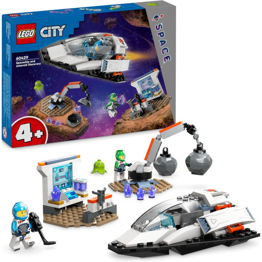 Lego City - Navetta spaziale e scoperta di asteroidi - Lego 60429 con Laboratorio, gru, astronauta e alieno Anni 4+ 126pz