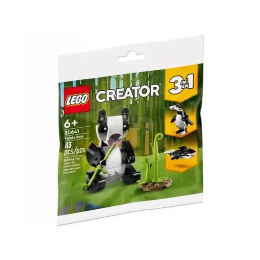 Lego Creator 3 in 1- Panda Orso - Lego 30641 -RARO- Polybag City Set 83pz puoi costruire:orso panda,orca,pinguino Anni 6+