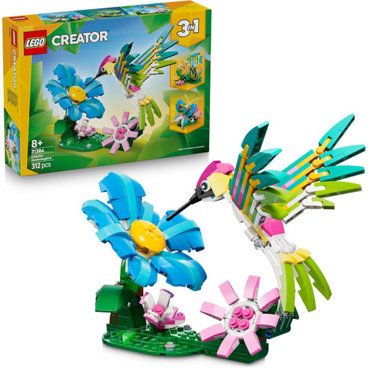 Lego Creator 3in1 - Animali selvatici: colibrì variopinto - Lego 31384 costruisci un colibrì o farfalla o pesce 312pz Anni 8+