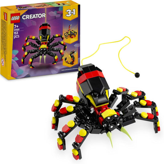 Lego Creator 3in1 - Animali selvatici: ragno trasformista - Lego 31159 Trasformabile in Scorpione e Serpente Anni 7+ 153pz