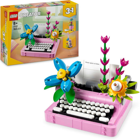 Lego Creator 3in1 - Macchina da scrivere con fiori - Lego 31169 si Trasforma in Keytar o in Vaso di Fiori Anni 8+ 363pz