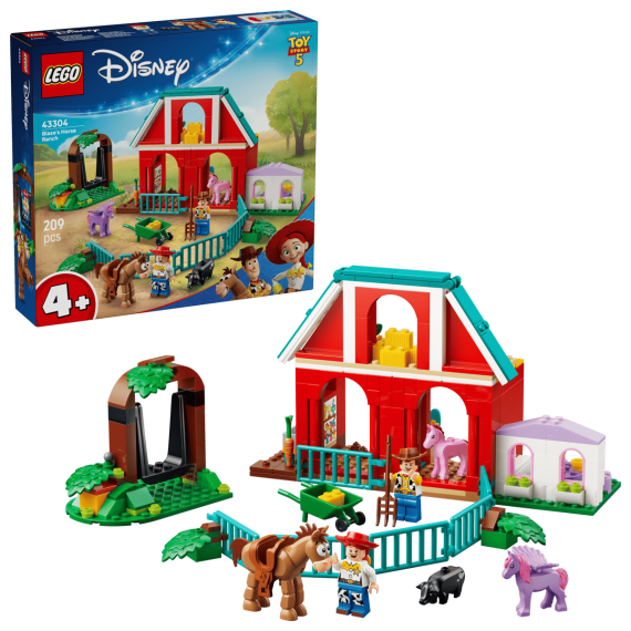 Lego Disney Pixar - Il ranch dei cavalli di Blaze -  Lego 43304 con Woody e Jessie 3 Cavalli e un Maiale 209pz Anni 4+