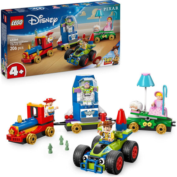 Lego Disney - Toy Story: Treno e Auto RC celebrativi - Lego 43264 con Woody, Buzz Lightyear, Jessie e Bo Peep Anni 4+ 206pz