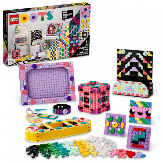 Lego Dots - Toolkit del designer - Motivi - LEGO 41961 10 tele DOTS diverse 2 etichette per messaggi oltre 860 tessere ANNI 8+