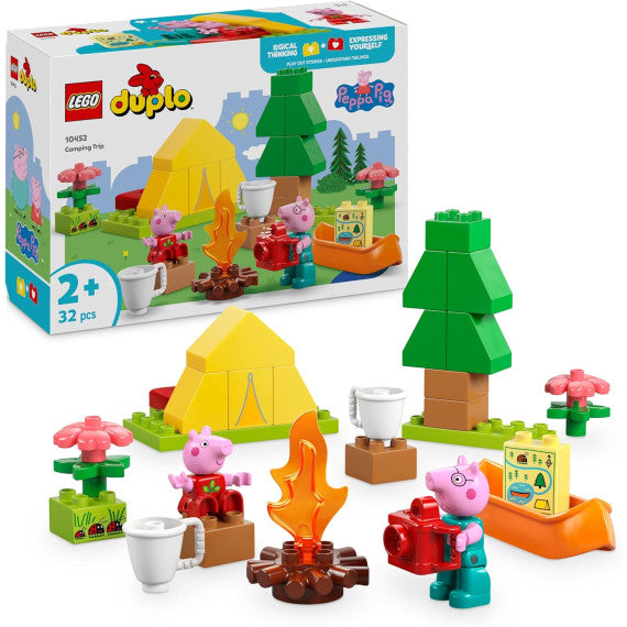 Lego Duplo - Peppa Pig Gita in campeggio - Lego 10452 con Tenda, Canoa, Falò e 2 Personaggi 32pz ANNI 2+