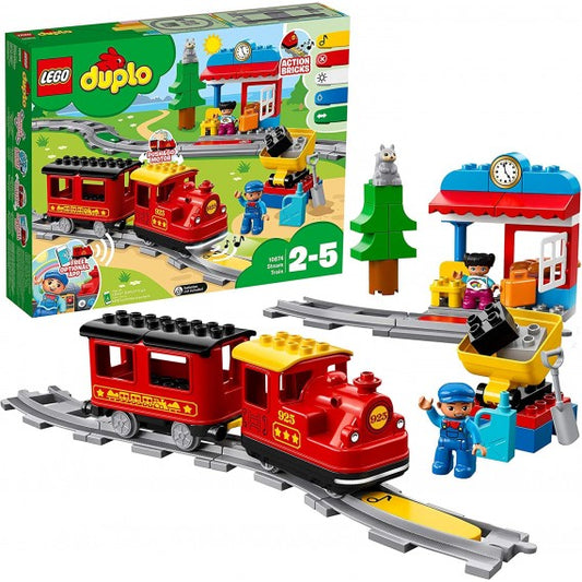 Lego Duplo - Treno a Vapore, Set Costruzioni Push & Go, Luci e Suoni - LEGO 10874 ANNI 2+