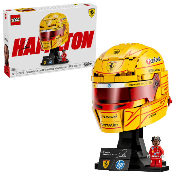 Lego Editions - Casco di Lewis Hamilton Scuderia Ferrari HP - Lego 43022 replica ad alta fedeltà con minifigura Anni 14+ 884pz