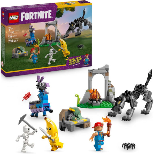 Lego Fortnite - Campo di Bananita e Starter - Lego 77075 con Lupo,Lama delle Scorte, 3 Minifigure e un Falò Anni 7+ 250pz