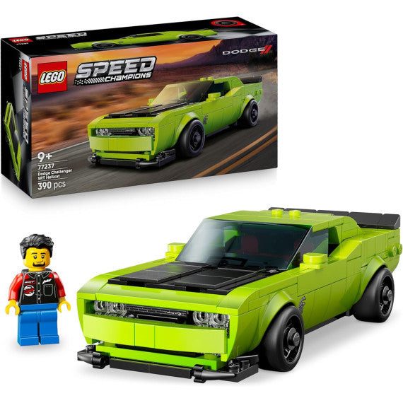 Lego Speed Champions - Sports Car Dodge Challenger SRT Hellcat - Lego 77237 Macchina con Minifigure del Pilota Anni 9+ 390pz