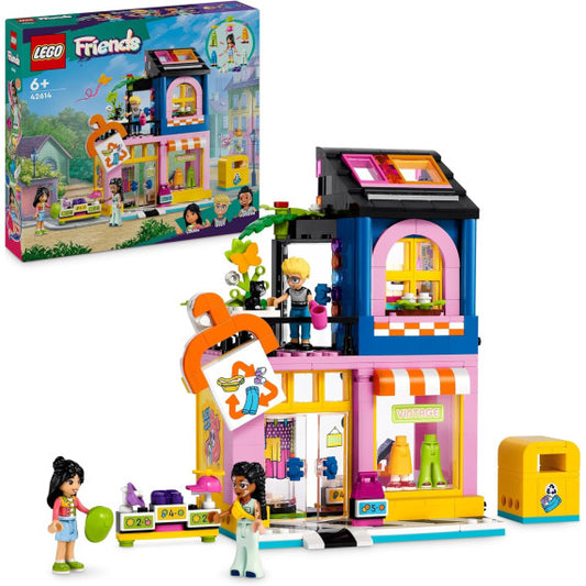 Lego Friends - Boutique vintage - Lego 42614 Negozio Giocattolo di Vestiti alla Moda, 3 Mini Bamboline 409pz Anni 6+