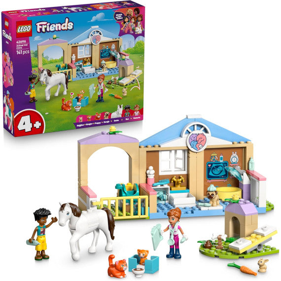 Lego Friends - Clinica veterinaria - Lego 42696 con Stalla, 2 Mini Bamboline, Cagnolino, Coniglietto, Gatto 141pz Anni 4+