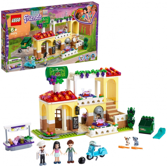 Lego Friends - Il Ristorante di Heartlake City - Set Pizzeria con 3 Mini-Doll, Scooter e 2 Figure di Gatti - 41379