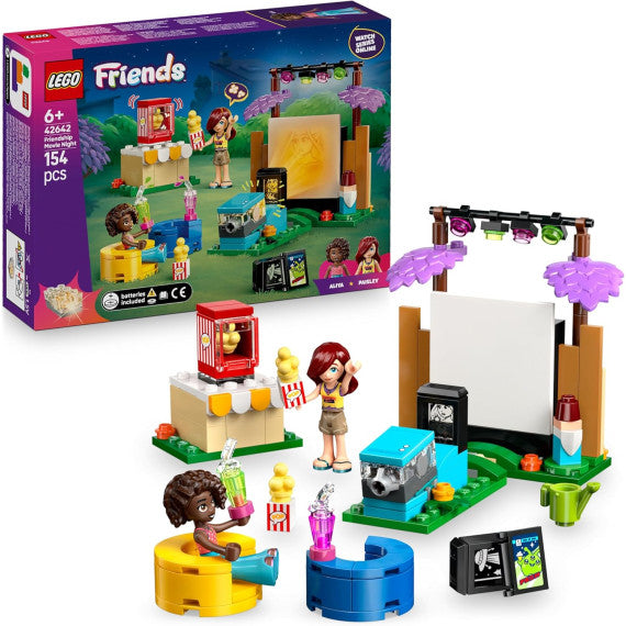 Lego Friends - Movie Night dell’amicizia - Lego 42642 2 Mini Bamboline,Schermo,Proiettore 154pz Anni 6+
