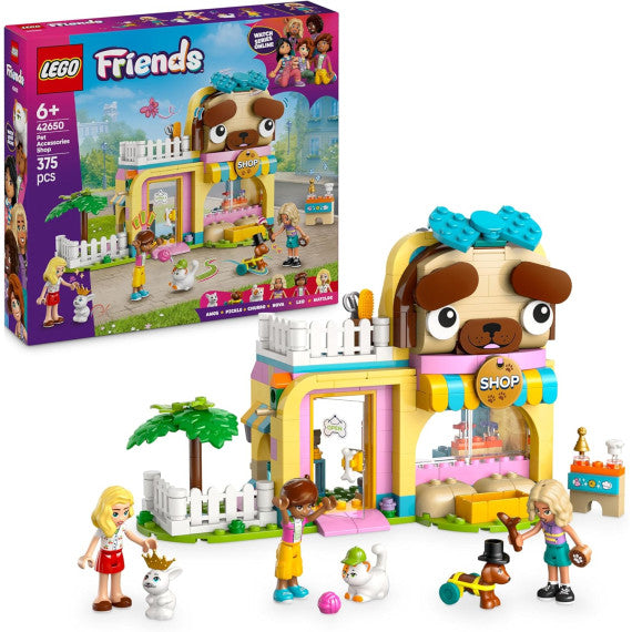 Lego Friends - Pet Shop - Lego 42650 Cane, Gatto e Coniglio, 3 Mini Bamboline 375pz Anni 6+