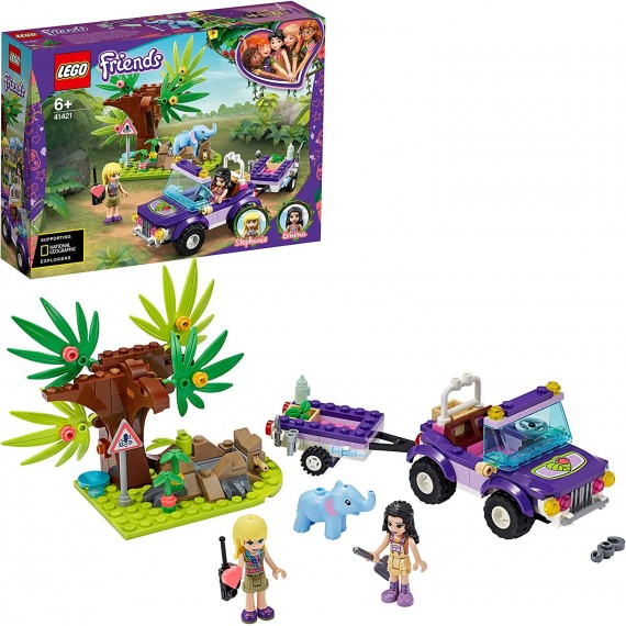 Lego Friends - Salvataggio nella giungla dell'elefantino - LEGO 41421 include una scena nella foresta e un fuoristrada ANNI 6+