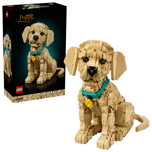Lego Icons - Cucciolo di Golden Retriever - Lego 11384 con Collare e Medaglietta per Cane 2102pz Anni 18+