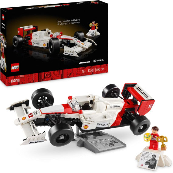 Lego Icons - McLaren MP4/4 e Ayrton Senna - Lego 10330 Replica Iconica Monoposto F1 693pz ANNI 18+