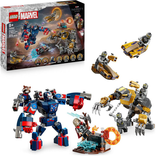 Lego Marvel - Avengers: Endgame Thor contro Chitauri - Lego 76322 con Mech,Gorilla e 7 Minifigure Anni 8+ 373pz