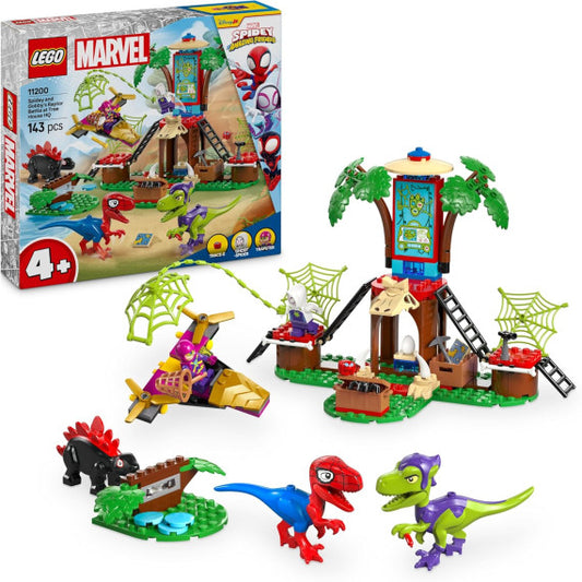 Lego Marvel - Battaglia con il raptor al quartier generale sull’albero di Spider-man e Gobby - Lego 11200 143pz Anni 4+