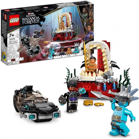 Lego Marvel - La stanza del trono di Re Namor - Lego 76213 Set dal Film Black Panther con Sottomarino e 3 Minifigure ANNI 7+