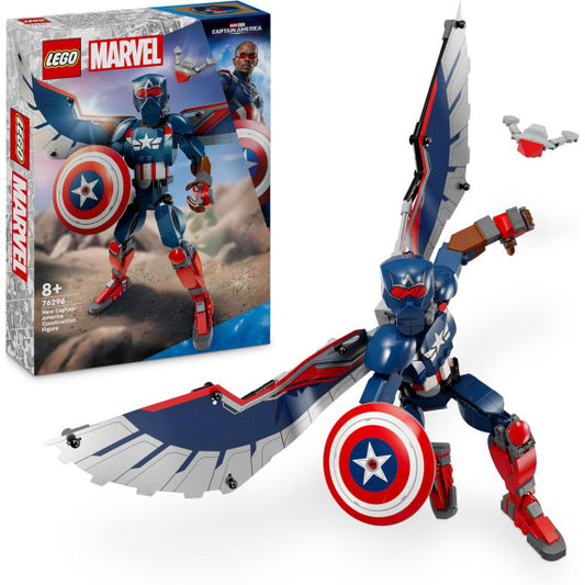 Lego Marvel - Nuovo personaggio costruibile di Captain America - Lego 76296 Action Figure con scudo e ali Anni 8+ 259pz