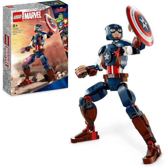 Lego Marvel - Personaggio di Captain America - Lego 76258 Supereroe da Costruire con Scudo Anni 8+ 310pz
