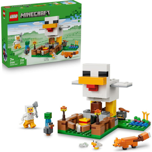 Lego Minecraft - Fattoria di galline - Lego 21585 con un Fan della Gallina,Mob di un Baby Zombie e di una Volpe 233pz Anni 7+